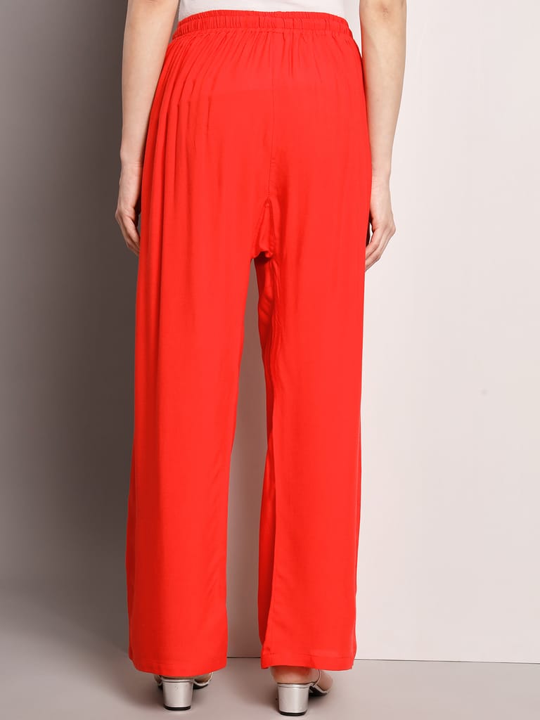 Soft Colors Regular Fit Pocket Palazzo (Gajari)