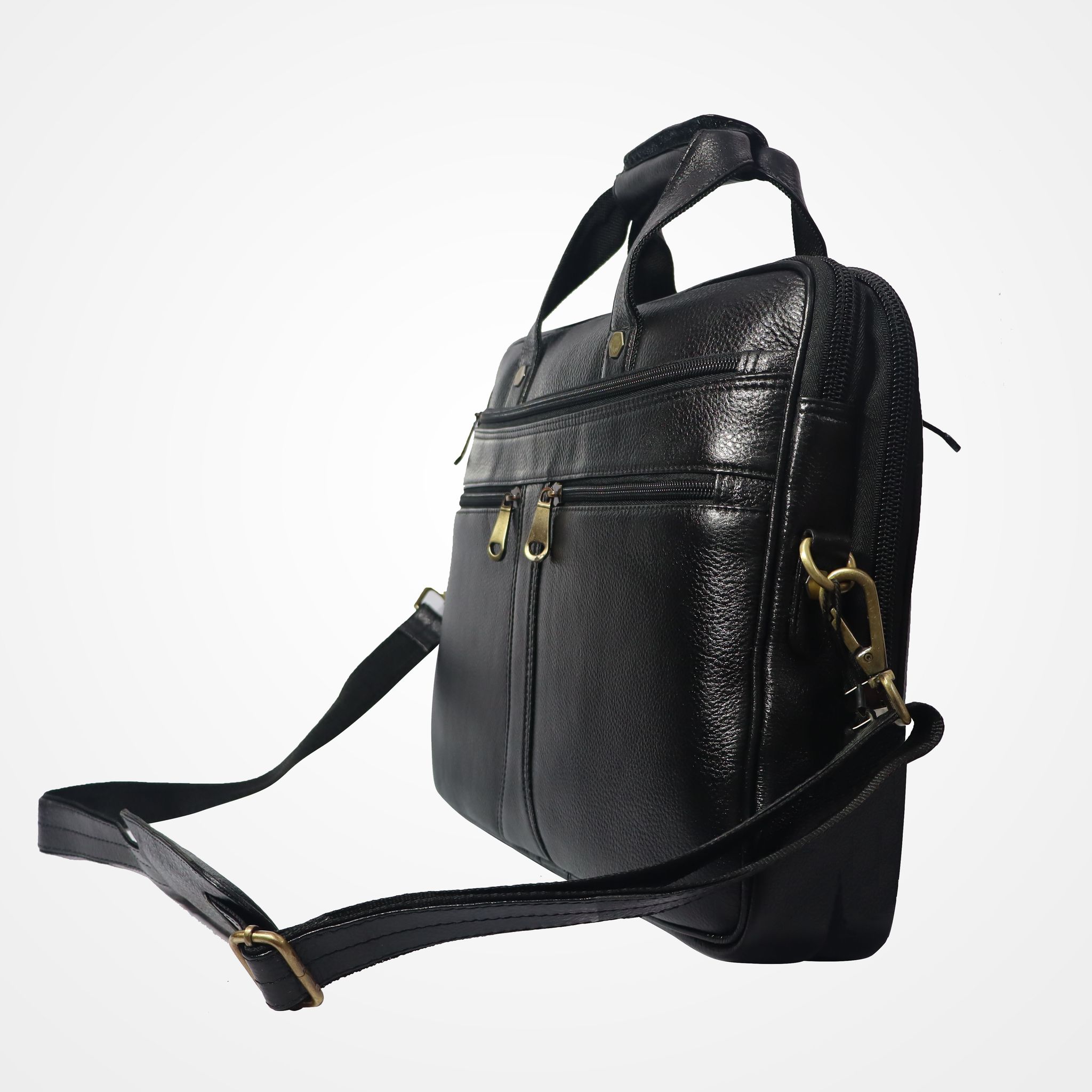 FHS OfficeElite Genuine Leather Laptop Briefcase: Where Professionalism Meets Style