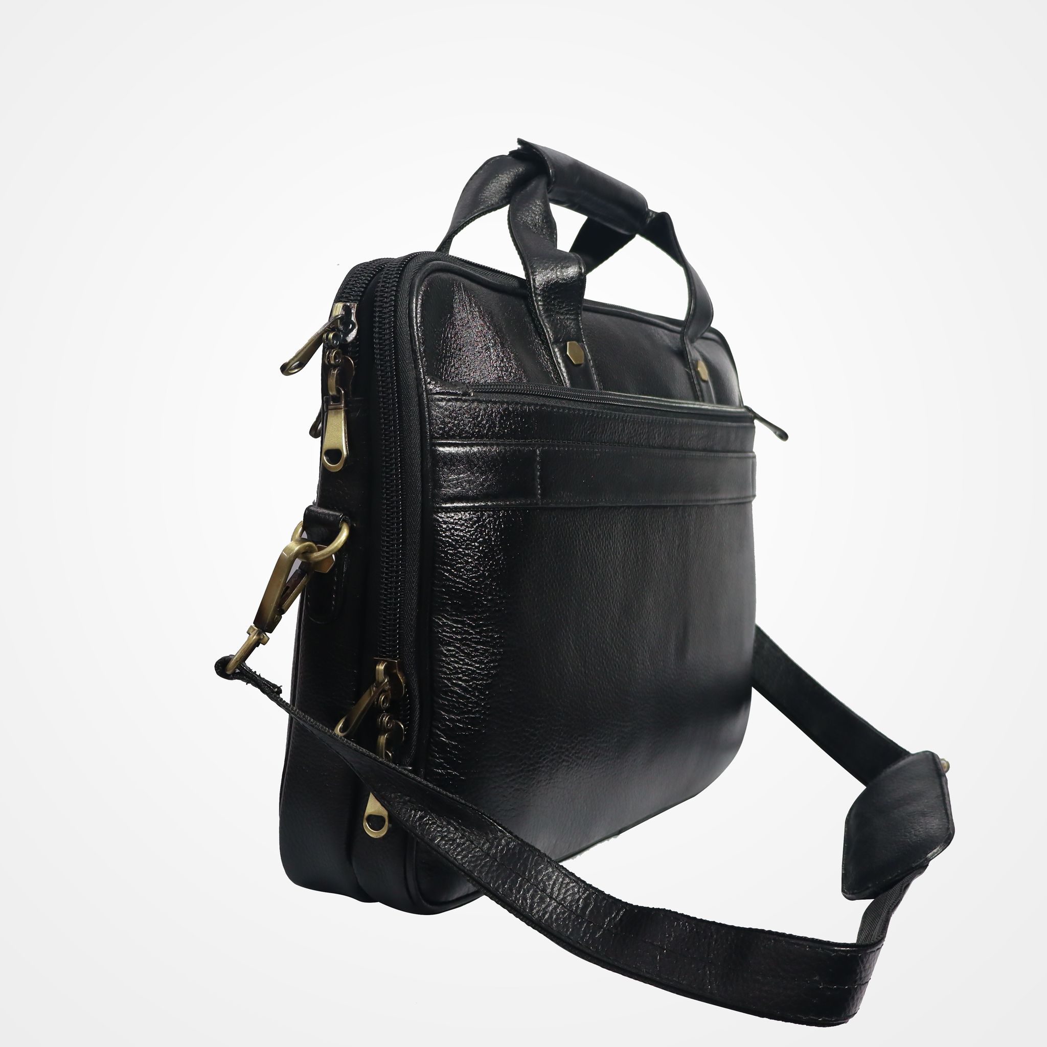 FHS OfficeElite Genuine Leather Laptop Briefcase: Where Professionalism Meets Style