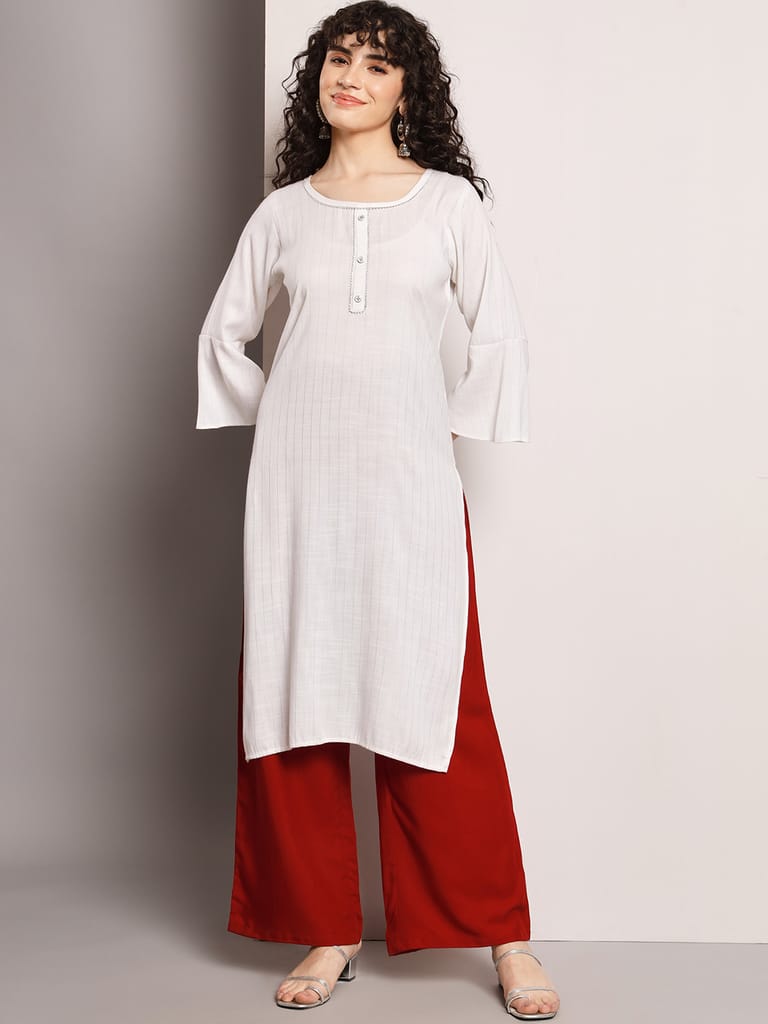 Soft Colors Regular Fit Pocket Palazzo (Maroon)