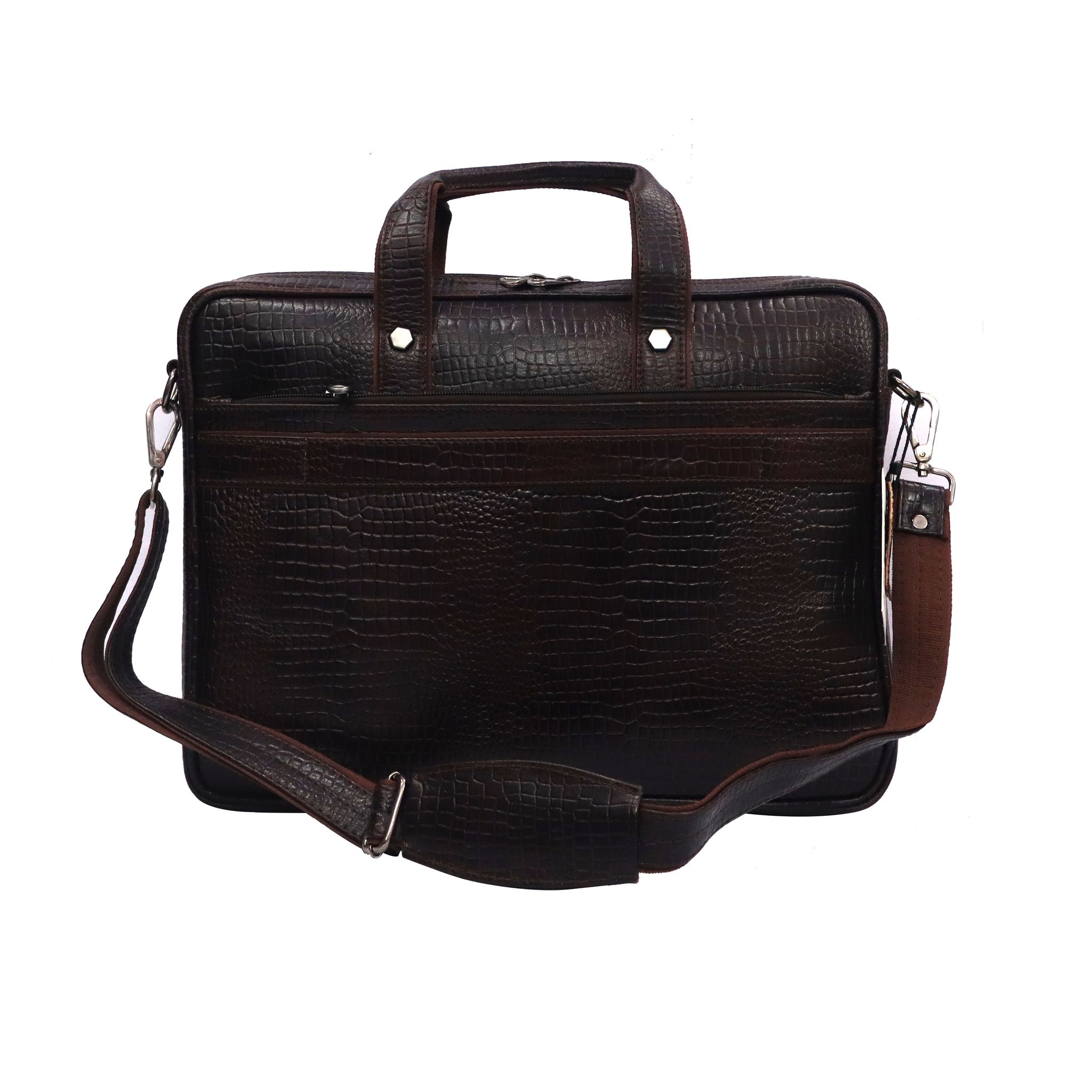 FHS Genuine Leather Office Bag - Brown  | Laptop bag for Men