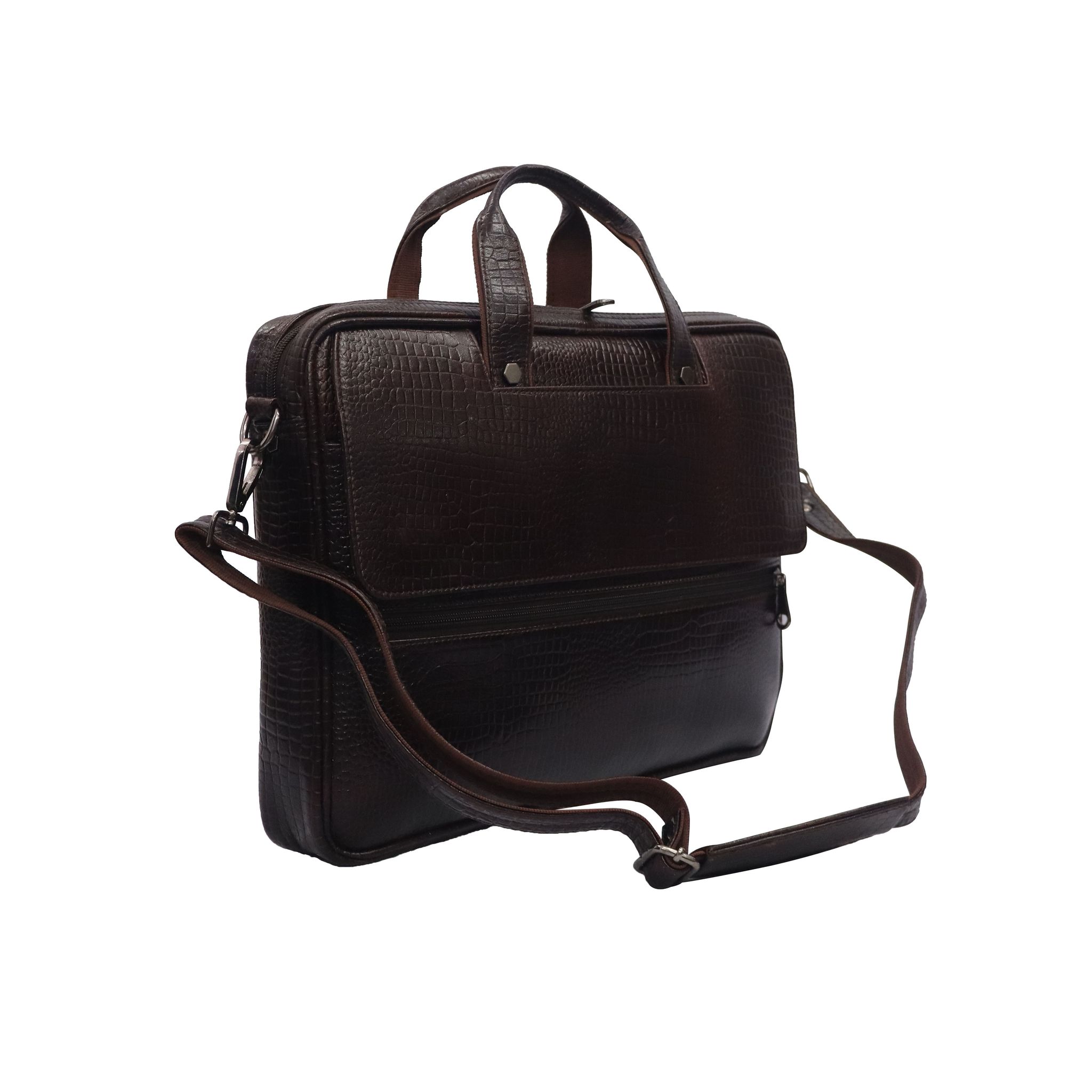 FHS Genuine Leather Office Bag - Brown  | Laptop bag for Men