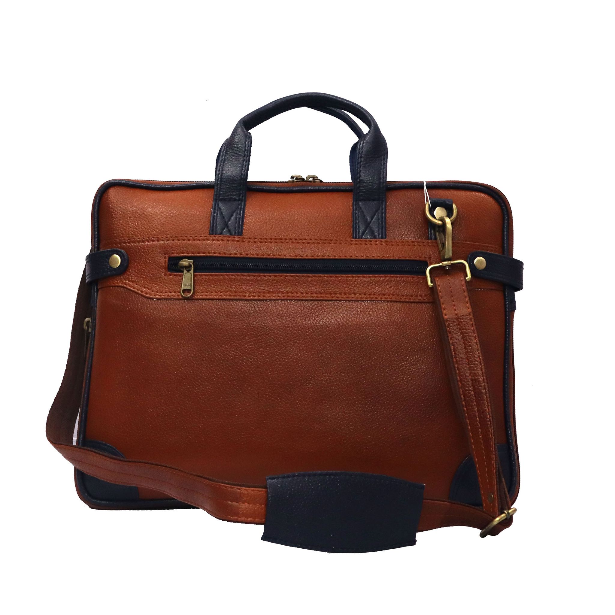 FHS Genuine Leather Laptop Bag for Men - Office Bag, Green & Brown Color - Fits Up to 14/15.6/16 Inch Laptop