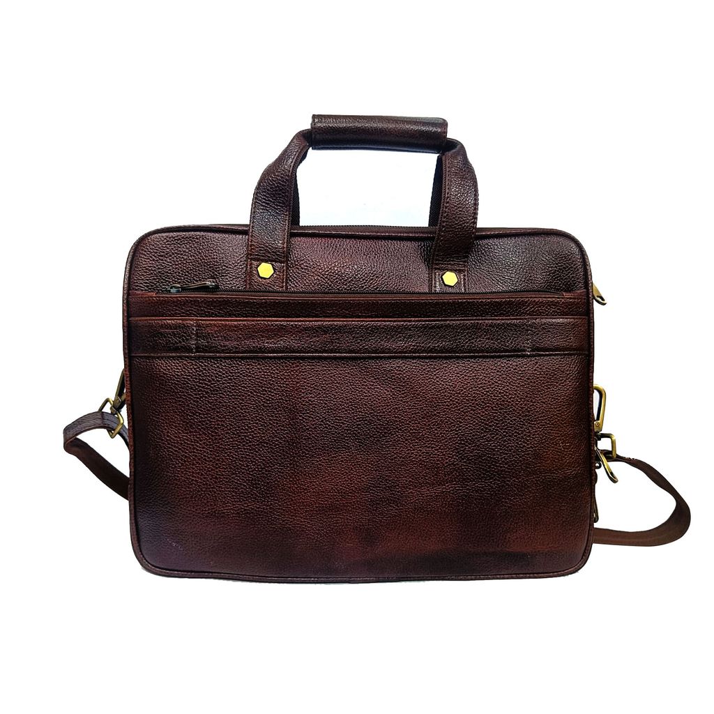 FHS OfficeElite Genuine Leather Laptop Briefcase: Where Professionalism Meets Style