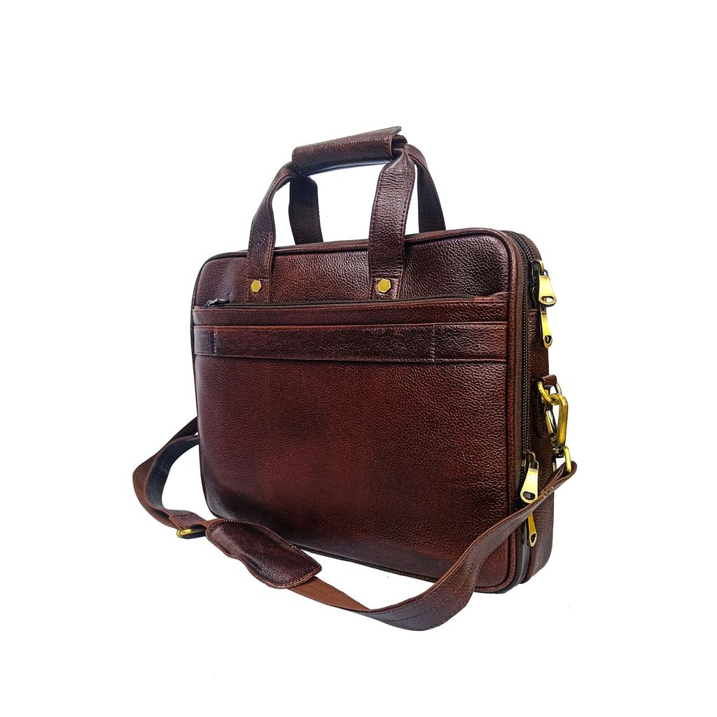 FHS OfficeElite Genuine Leather Laptop Briefcase: Where Professionalism Meets Style