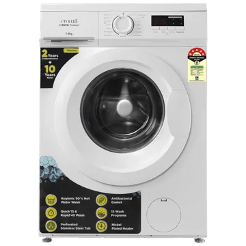 Croma 7 kg 5 Star Fully Automatic Front Load Washing Machine (In-Built Heater, White)