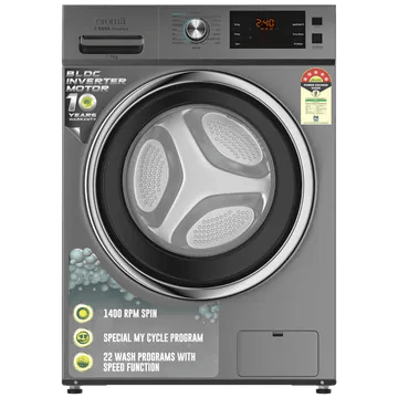 Croma 7.5 kg 5 Star Fully Automatic Front Load Washing Machine (Invertor Motor Technology, Silver Grey)