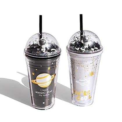 CRAFT CITY Premium Holographic Space Galaxy Planet Astronaut Sipper | Sparkle Design | 400 ML | PVC Material Straw Sipper CRAFT CITY Premium Holographic Space Galaxy Planet Astronaut Sipper | Sparkle Design | 400 ML | PVC Material Straw Sipper