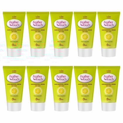 VI-JOHN Women Feather Touch Hair Removal Cream Lime & Aloevera 40g Each (Pack of 10)