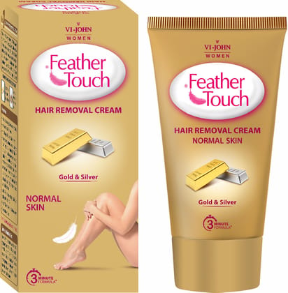 VI-JOHN FEATHER TOUCH Gold & Silver Hair Removal for Salon-like Finish No Ammonia Smell Cream  (40 g)