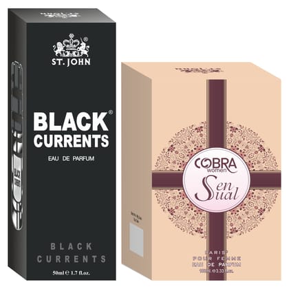 ST-JOHN Cobra Sensual 100ml & Black Current 50ml Body Perfume Combo Gift Pack Eau de Parfum  -  150 ml (For Men & Women)