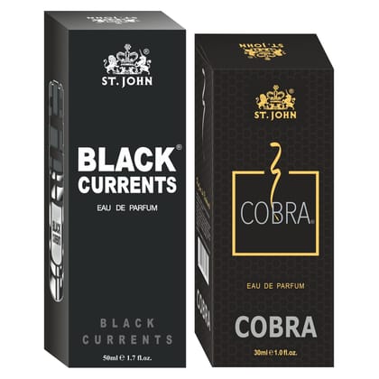 ST-JOHN Cobra 30ml & Black Current 50ml Body Perfume Combo Gift Pack Eau de Parfum  -  80 ml (For Men & Women)