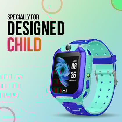 Melbon® 2G Sim Card SmartWatch for Kids, LBS Location Tracking, Voice Message, Cameras, 2G Voice Calling & Message, SOS, Geo-Fencing, Games - Perfect for Child Safety and Entertainment (Blue)