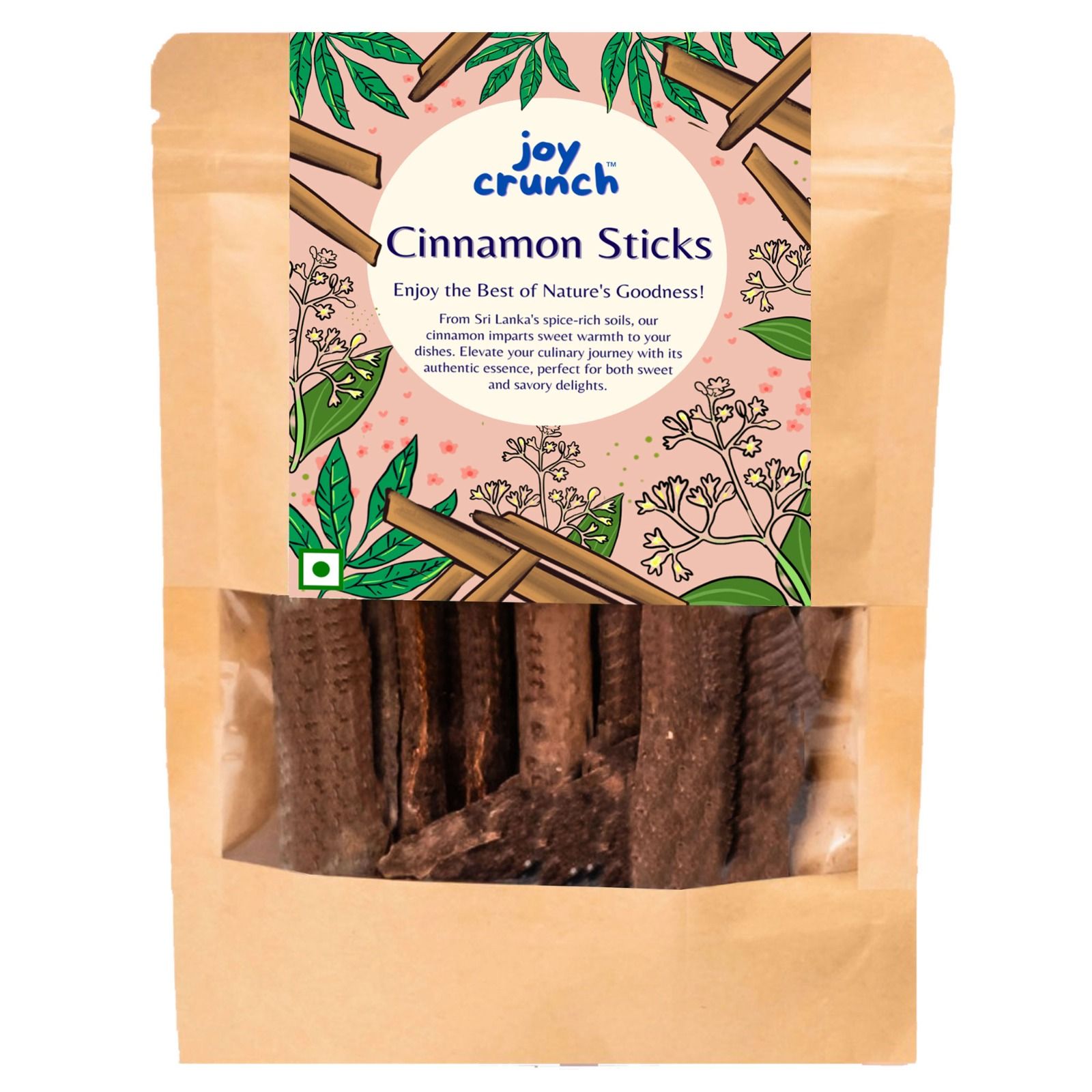 Joy Crunch Premium Cinnamon Stick 100g | Srilankan Cinnamon Sticks Original | Antioxidant Rich | Unpolished Dalchini Cinnamon Stick