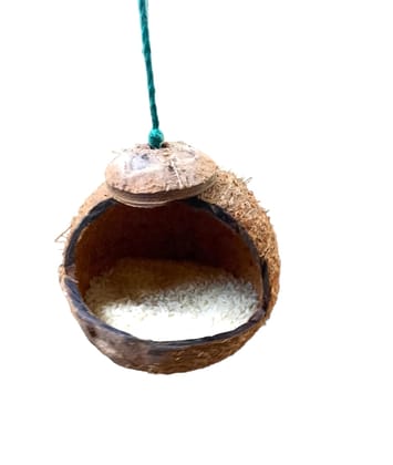 Handcrafted Coconut Shell Birdfeeder OR Drinker