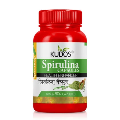 Kudos Spirulina Capsules | Dietary Supplement | 60 Capsules