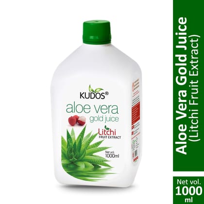 Kudos Aloe Vera Gold Juice |  Litchi Flavour | 1000ml