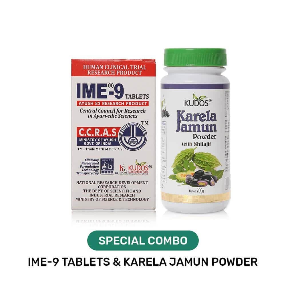 Kudos IME-9 Tablets (60 Tablets) + Karela Jamun Powder