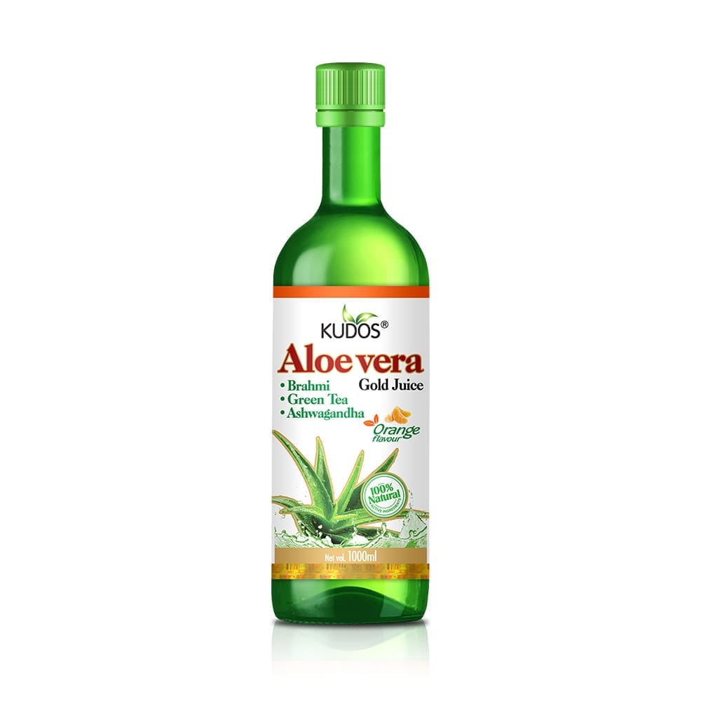 Kudos Aloe Vera Gold Juice | Orange Flavour | 1 Litre