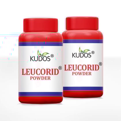 Kudos Ayurveda Leucorid Kit, Ayurvedic Medicine for Female White Discharge, Leucorrhoea Powder (100 gx2)