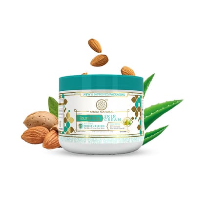 Khadi Natural Nourishing Skin Cream|Richness of almond oil| Deeply moisturises skin| Cream that heals irritated skin|Suitable for all skin types| 200 g