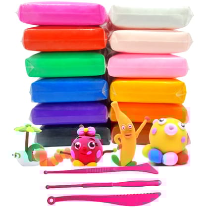 Ultra-Light Creative Art and Craft Air Dry Super Clay with Carving Molding Tools Kit for Girls and Boys | DIY Clay | 2 Packs