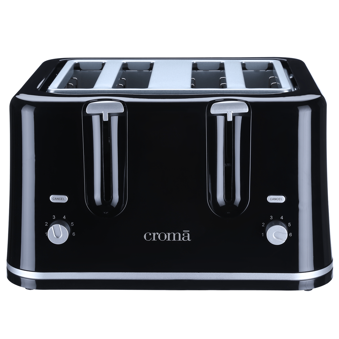 Croma 1740W 4 Slice Pop-Up Toaster with Removable Crumb Tray (Black)