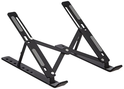 Adjustable Aluminum Laptop Stand with Anti-Slip Pads (Fits 10-15.6 Inch Laptops)