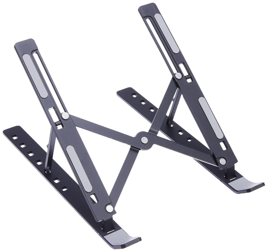 Adjustable Aluminum Laptop Stand with Anti-Slip Pads (Fits 10-15.6 Inch Laptops)