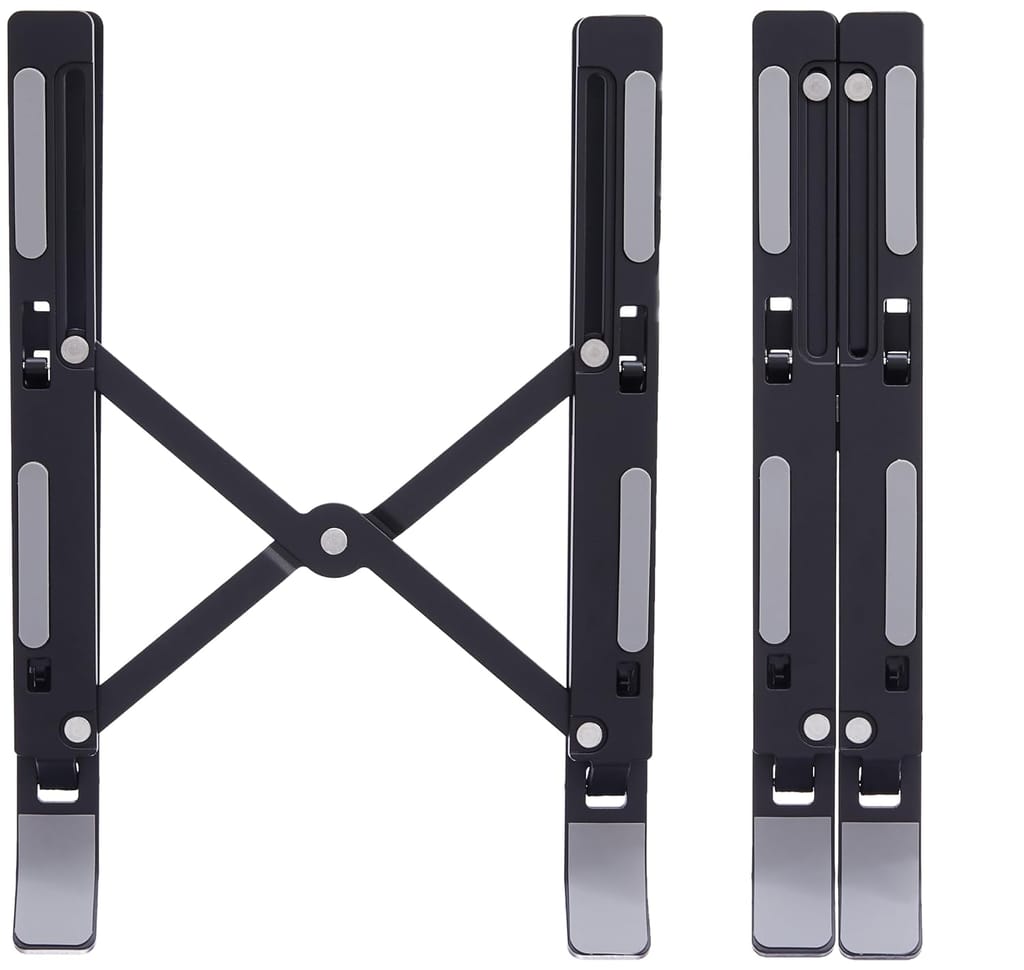 Adjustable Aluminum Laptop Stand with Anti-Slip Pads (Fits 10-15.6 Inch Laptops)
