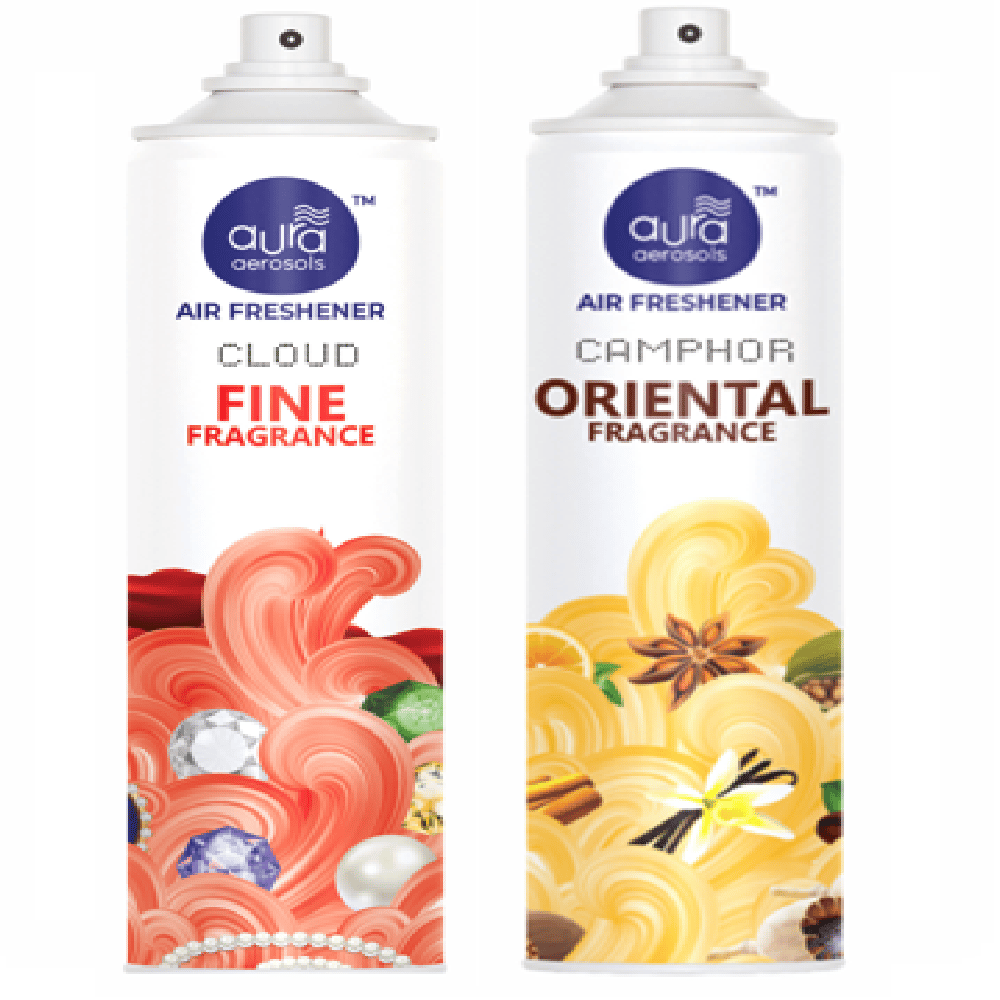 Aura Aerosols Air Freshener 300ml (Pack of 2) - Cloud & Camphor