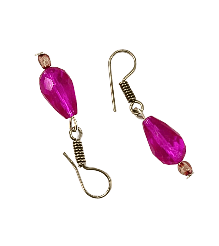 Drop Glass Bead Earrings-(ER-05)