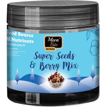 MEVABITE Super Seeds & Berry Mix (200 Gram) | 100% Pure and Organic Dry Fruit and Nuts - Helps in Weight Loss