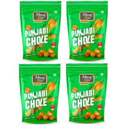 MevaBite Punjabi Chole/Chickpeas Namkeen - 400g | Healthy Tasty Snack Masala Chole/Chickpeas (Pack of 4x100 Gram)