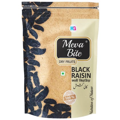 MEVABITE Premium Black Raisins (Kishmish) 200 Grams | Long Black Raisins Seedless | Organic Dried Black Grapes Dry Fruits | Dry Kali Kishmish