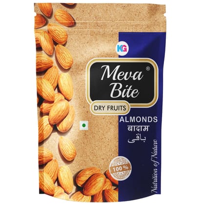 MEVABITE Crunchy Dried California Almonds (200 Grams) | 100% Pure And Organic Almond | Tasty & Crunchy Badam