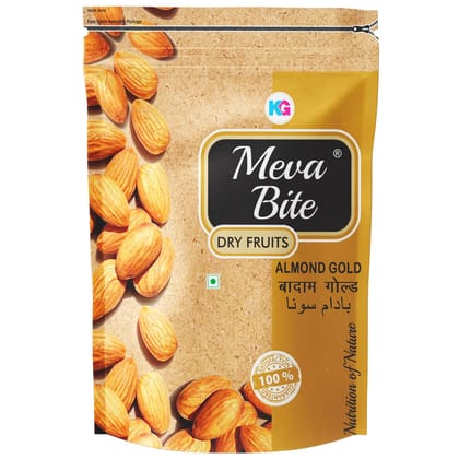 MevaBite Almonds Gold (JUMBO SIZE) Badam - 200 Grams | 100% Natural Premium Raw Bold Size Almonds Pack Dried