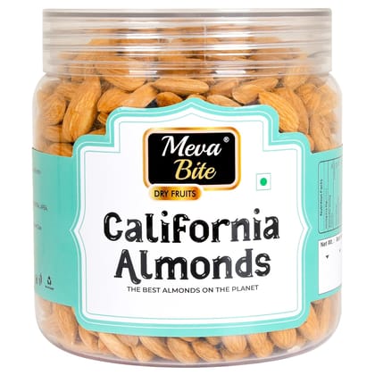 Mevabite Premium California Almonds 1 kg | Bold Badam Giri Quality | 100% Natural Whole Almond Nuts & Dry Fruits | Reusable Jar (Grade - Non Pareil)