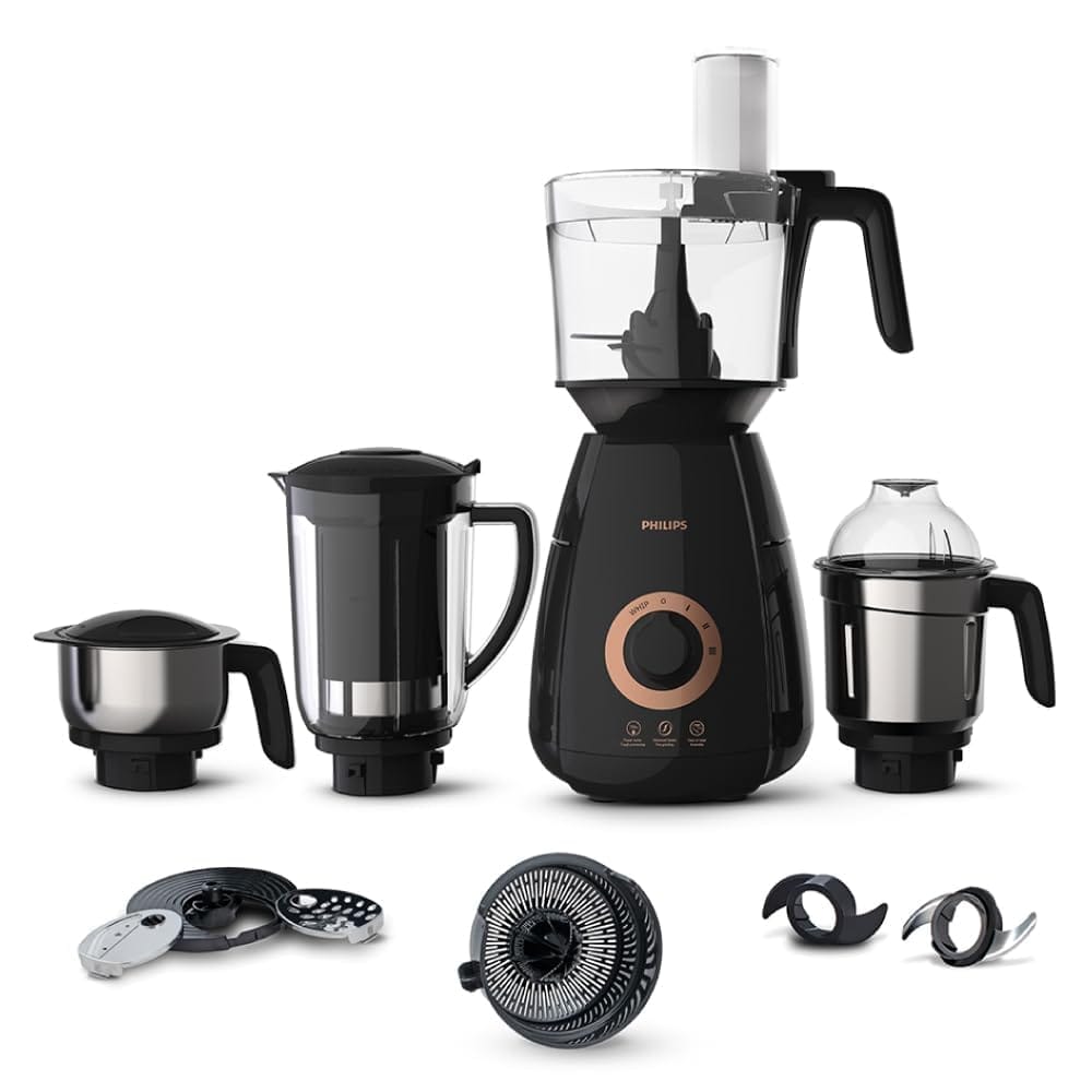 Philips Mixer Grinder 3-In-1 750 Watt (Mixer Grinder + Juicer + Food Processor) 4 Jar, (HL7707/01)