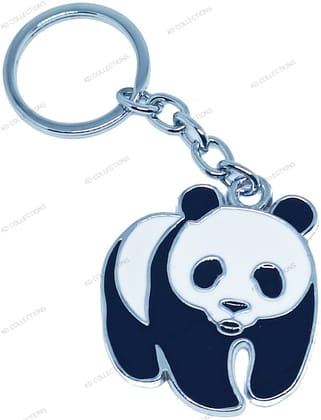 KD COLLECTIONS Panda Keychain for Bikes and Cars - Black and White - Pack of 1 Keychain