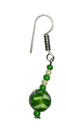 Blue Pottery Beads Earrings-(ER-07)