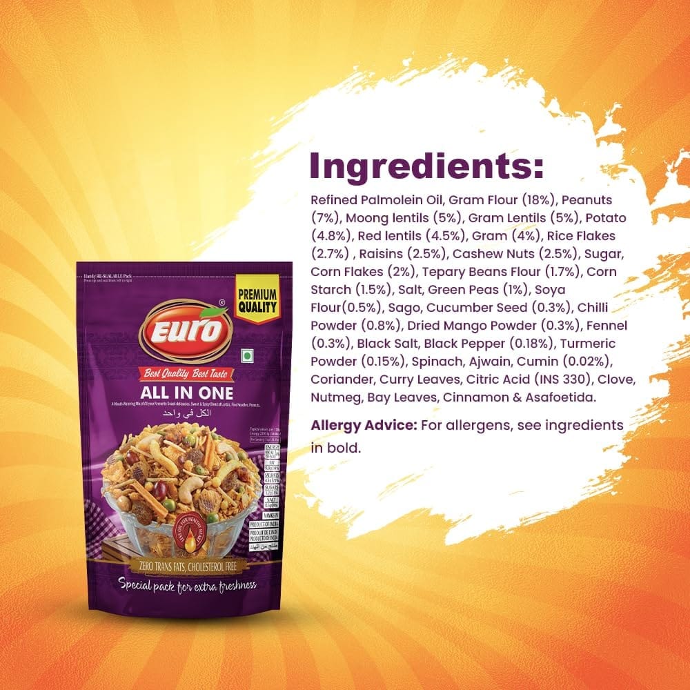 EURO All in one Namkeen 350GM | Authentic Taste, Traditional Recipe | Indian Snacks
