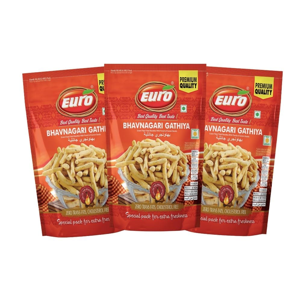 EURO Bhavnagri Gathiya Namkeen 350GM | Authentic Taste, Traditional Recipe | Indian Snacks