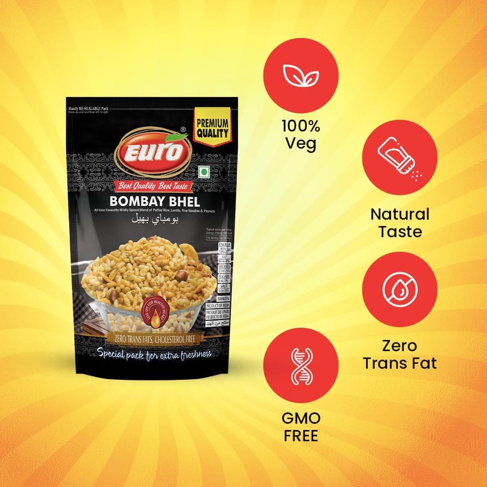 EURO Bombay Bhel Namkeen 350GM | Authentic Taste, Traditional Recipe | Indian Snacks