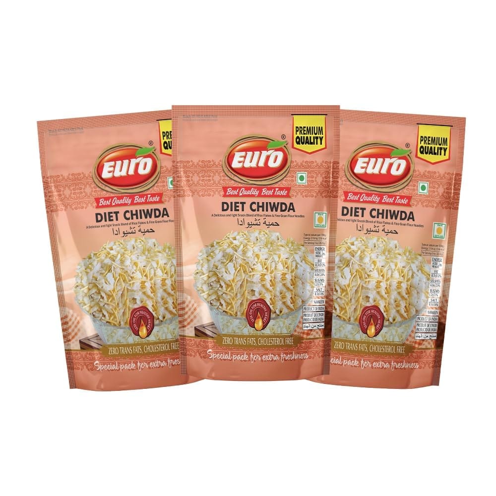EURO Diet Chiwda Namkeen 350GM | Authentic Taste, Traditional Recipe | Indian Snacks