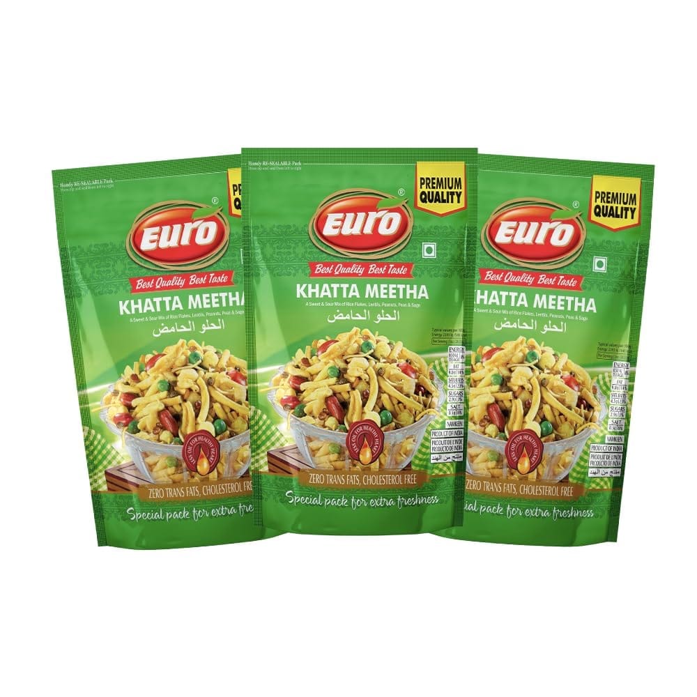 EURO Khatta Meetha Mixture Namkeen 350GM | Authentic Taste, Traditional Recipe | Indian Snacks