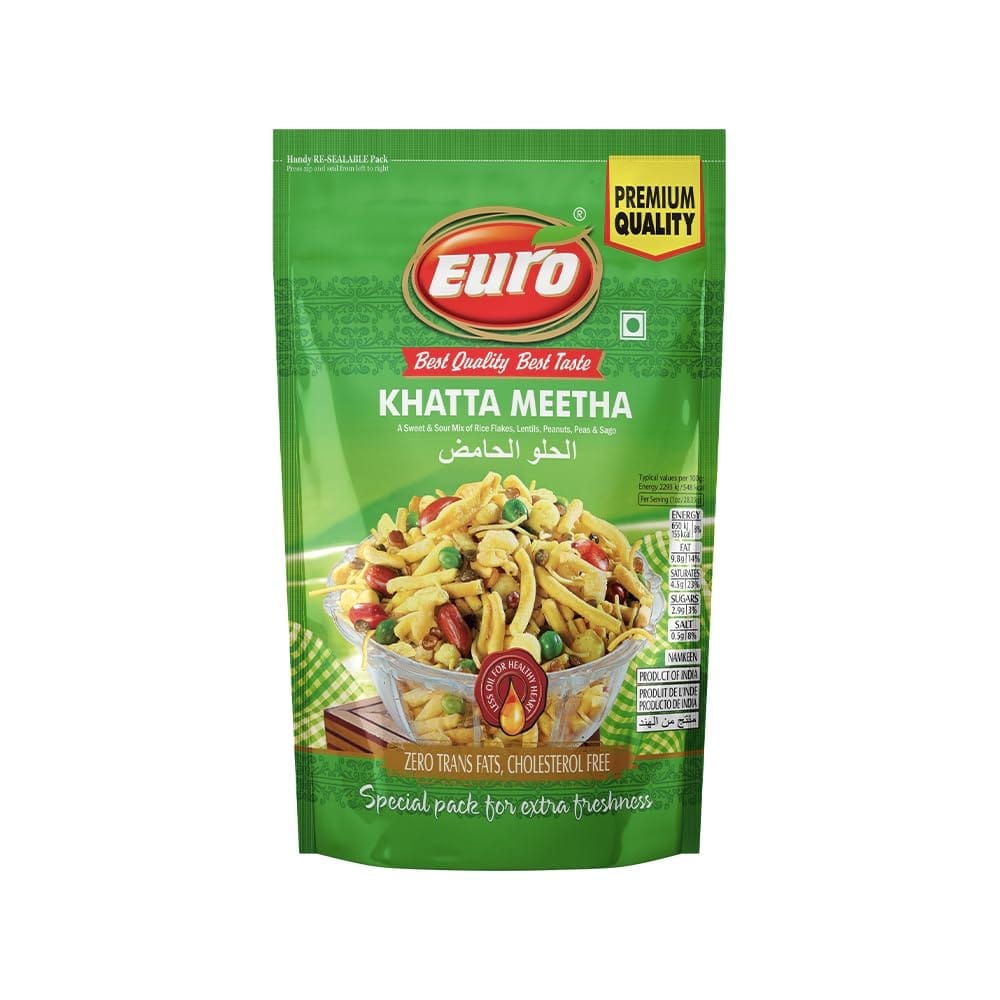 EURO Khatta Meetha Mixture Namkeen 350GM | Authentic Taste, Traditional Recipe | Indian Snacks