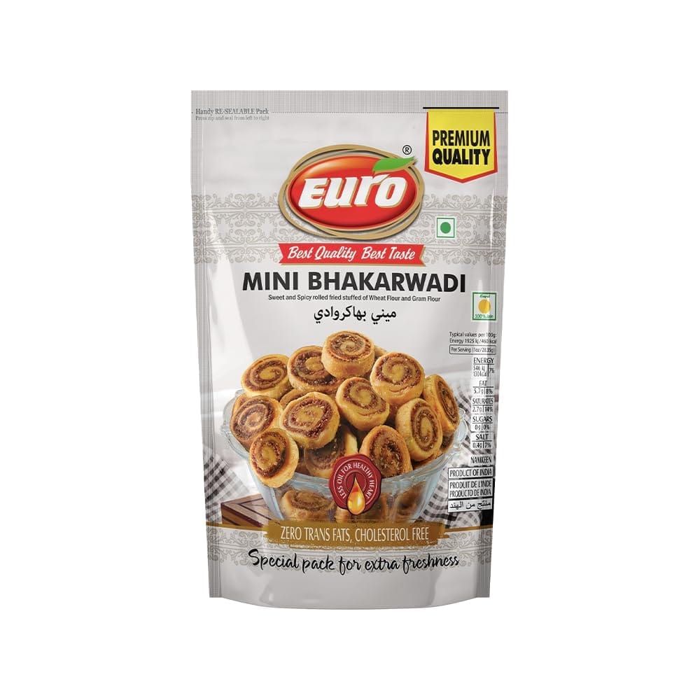 EURO Mini Bhakarwadi Namkeen 350GM | Authentic Taste, Traditional Recipe | Indian Snacks