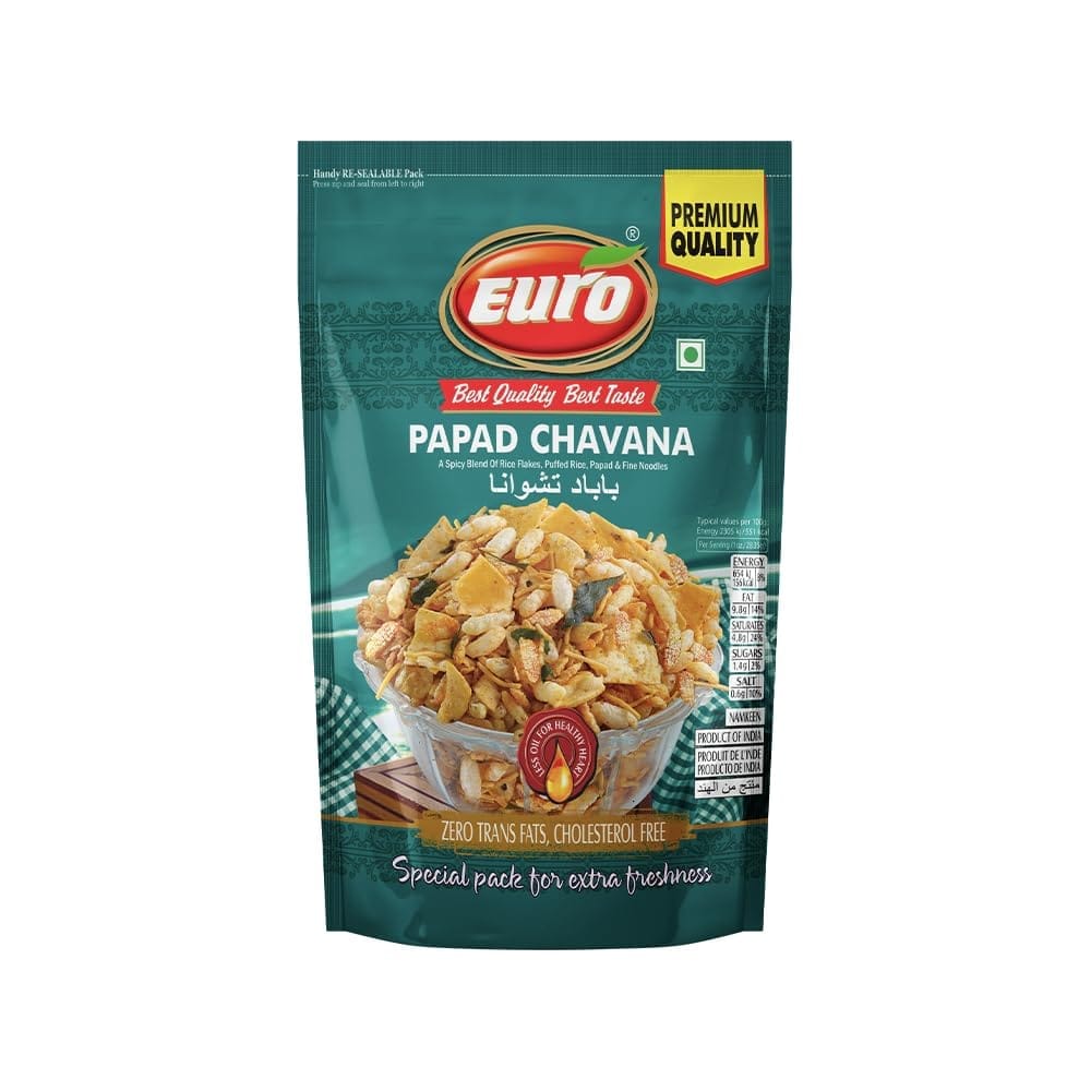 EURO Papad Chavana Namkeen 350GM | Authentic Taste, Traditional Recipe | Indian Snacks