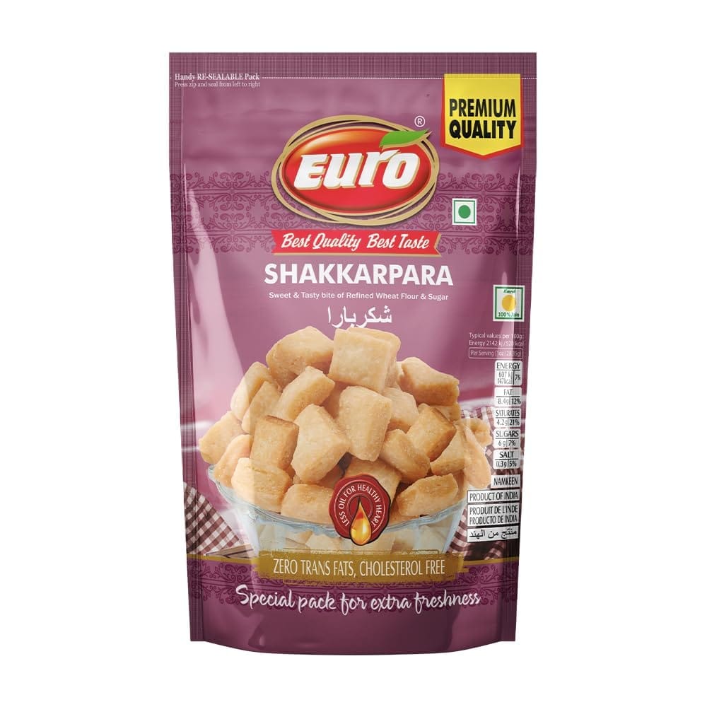 EURI Shakkarpara Snakcs 350GM | Authentic Taste, Traditional Recipe | Indian Snacks